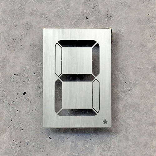 Digital 8 | variables Hausnummer-Schild aus Edelstahl | 19x11cm | Designer: Roman Luyken | Peppermint Products von Peppermint Products