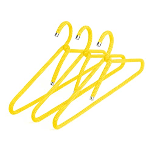 Peppermint Products Hanger | 3er Textil-KLEIDERBÜGEL-Set aus Seil | Rutschfester Designer-Bügel f. Jacken, Hemden, Hosen | Design: Roman Luyken | Schrank- & Garderobenbügel (Gelb) von Peppermint Products