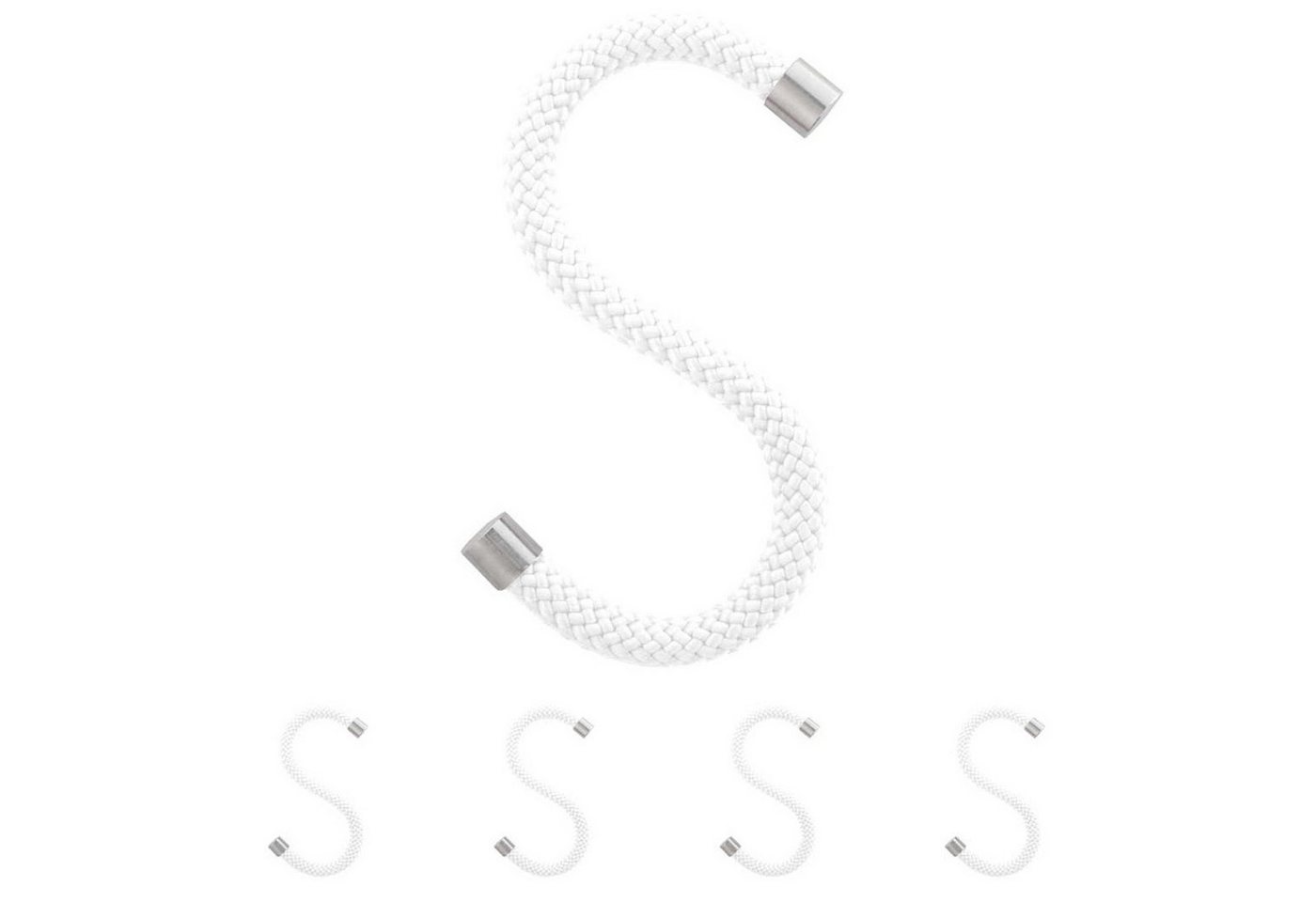 Peppermint Products S-Haken Loop Hook Textil-S-Kleiderhaken aus Seil weiß 5er von Peppermint Products