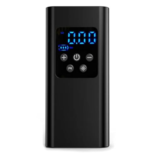 Tragbarer elektrischer Luftkompressor, 150 PSI, wiederaufladbarer Reifenfüller mit Digitalanzeige, 6000 mAh Akku, LED-Licht, Typ-C-Aufladung, 3 Düsen für Auto, Motorrad, Fahrrad, Ball, und Tragbarer elektrischer Luftkompressor, 150 PSI, wiederaufladbarer Reifenfüller mit Digitalanzeige, 6000 mAh Akku, LED-Licht, Typ-C-Aufladung, 3 Düsen für Auto, Motorrad, Fahrrad, Ball, und von Peppy