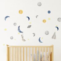 Raum Thema Wandtattoos Mond Planeten Vinyl Wandaufkleber Peel Stick Abnehmbare Jungen Kinderzimmer Schlafzimmer Dekor von PeppyLu