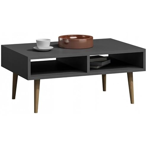 Per la vita Kaffeetisch Antracyt ISLA 100 x 50 x 46 cm – Moderner Wohnzimmertisch rechteckig in skandinavischem Design – Beistelltisch aus kratzfester Laminatplatte von Per la vita