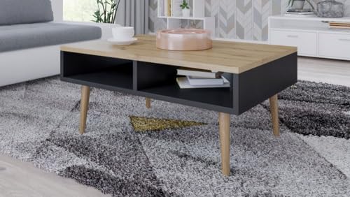 Per la vita Kaffeetisch Schwarz/Artisan ISLA 100 x 50 x 46 cm – Moderner Wohnzimmertisch rechteckig in skandinavischem Design – Beistelltisch aus kratzfester Laminatplatte Per la vita Kaffeetisch Schwarz/Artisan ISLA 100 x 50 x 46 cm – Moderner Wohnzimmertisch rechteckig in skandinavischem Design – Beistelltisch aus kratzfester Laminatplatte von Per la vita