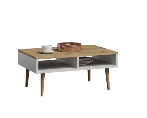 Per la vita Kaffeetisch Weiß/Artisan ISLA 100 x 50 x 46 cm – Moderner Wohnzimmertisch rechteckig in skandinavischem Design – Beistelltisch aus kratzfester Laminatplatte Per la vita Kaffeetisch Weiß/Artisan ISLA 100 x 50 x 46 cm – Moderner Wohnzimmertisch rechteckig in skandinavischem Design – Beistelltisch aus kratzfester Laminatplatte von Per la vita