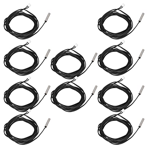 10 Stück Thermistorsensor NTC-Temperatursonde 5 25 Mm Zylindrischer Kopf 2 Meter Kabellänge Hochleistungs-Temperatursensor 3D-Drucker-Thermistor (10K B3435) von PerGar