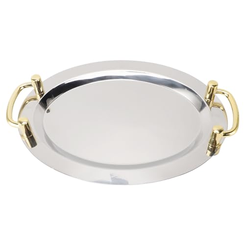 PerGar Serviertablett aus Edelstahl, Rechteckig, Silber, 39x39x7 cm, Spiegelplatte, Tragegriff, Multifunktional, Elegant, Stark und einfach zu reinigen, PerGarquwan20bpr-13 von PerGar