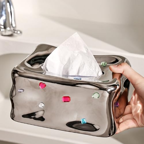 PerGar Taschentuchbox-Halter, Keramik-Taschentuchbox-Hüllenhalter, Dekorative, Elegante Kosmetiktuch-Serviettenspenderbox für das Esszimmer, Kosmetiktuchbox-Serviettenspender für das PerGar Taschentuchbox-Halter, Keramik-Taschentuchbox-Hüllenhalter, Dekorative, Elegante Kosmetiktuch-Serviettenspenderbox für das Esszimmer, Kosmetiktuchbox-Serviettenspender für das von PerGar