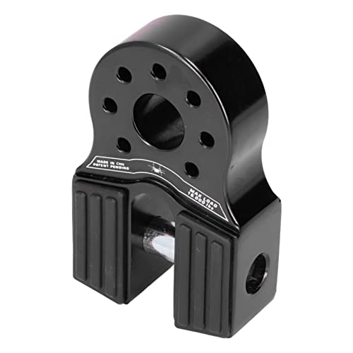 PerGar Windenhaken, Windenschäkelhalterung, Flache Windenschäkelhalterung, 16000 Lb-Belastung mit Gummi-Seitenschutz, Aluminiumlegierung, Universell für UTV-SUV-Pickup(Schwarz) von PerGar