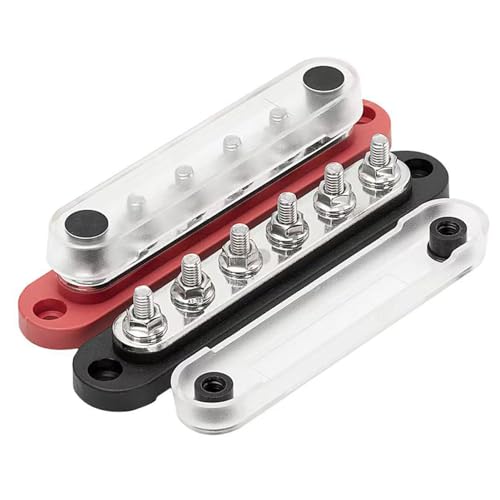 Stromkreissicherungsblock, 6-Wege-Blattsicherungsblock, 2 Stück 6-Wege-Stromkreissicherungsblock 12-48 V 150 A Verdrahtungsschraube Flachsicherungsblock Wasserdicht für Auto-Wohnmobilschiffe von PerGar
