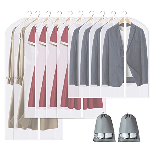 Perber Kleidersäcke zum Aufhängen, leicht, durchsichtig, mit durchgehendem Reißverschluss, PEVA, mottensicher, atmungsaktiv, Staubschutz für Kleiderschränke, zur Kleidungsaufbewahrung, 10er-Packung Perber Kleidersäcke zum Aufhängen, leicht, durchsichtig, mit durchgehendem Reißverschluss, PEVA, mottensicher, atmungsaktiv, Staubschutz für Kleiderschränke, zur Kleidungsaufbewahrung, 10er-Packung von Perber