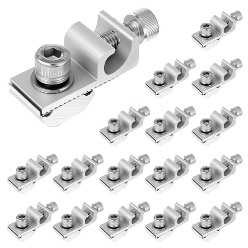 PercyEffie Erdungsplatten aus Aluminiumlegierung für Solar-Photovoltaik-Halterung, Blitzschutz, Klemme, Erdungsschnalle, Klemme, Solarzubehör, 16 Stück von PercyEffie