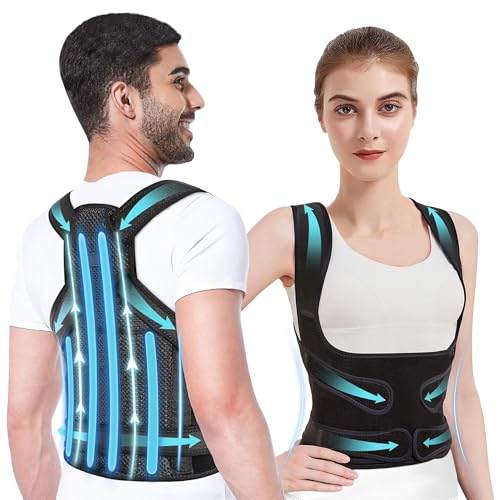 Rücken Geradehalter, Haltungskorrektur Rücken Damen Herren, Einstellbare volle Rückenlehne für Nacken Schultern Zurück, Skoliose und Rundrücken Korrektur Bietet Form für Damen und Herren (Schwarz, M) Rücken Geradehalter, Haltungskorrektur Rücken Damen Herren, Einstellbare volle Rückenlehne für Nacken Schultern Zurück, Skoliose und Rundrücken Korrektur Bietet Form für Damen und Herren (Schwarz, M) von Perechges