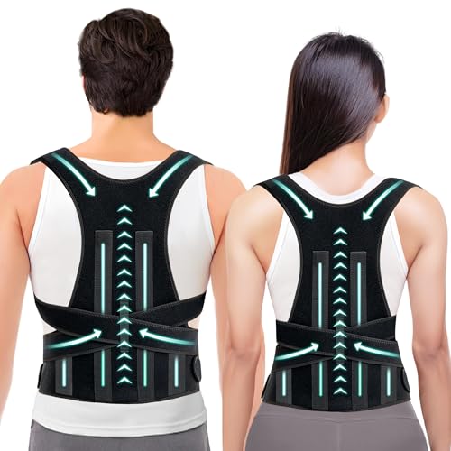 Rücken Geradehalter, Haltungskorrektur Rücken Damen Herren, Haltungskorrektur zur Linderung von Schmerzen im Oberen und Unteren Rücken, Einstellbare volle Rückenlehne für Frauen und Männer (XL) von Perechges