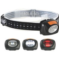 Perel - 2-in-1 stirnlampe mit 4 WEIßEN und 3 roten LEDs von Perel