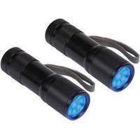 2er Set led uv Taschenlampen für fluoreszierende Stoffe, Ultraviolettes Licht von Perel