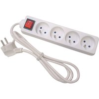 4-FACH-STECKDOSENLEISTE - MIT SCHALTER - KABEL: 1.5 m - STECKER-TYP E (FRANZÖSISCHES SYSTEM) von Perel