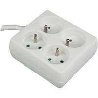 4-FACH-STECKDOSENLEISTE - quadratisch - kabel: 1.5 m - stecker-typ e (französisches system) von Perel