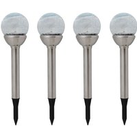 Perel - 4 led Solarleuchten Kugel mit Erdspieß, Edelstahl, Dämmerungssensor, rgb-led Perel - 4 led Solarleuchten Kugel mit Erdspieß, Edelstahl, Dämmerungssensor, rgb-led von Perel