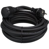 Perel Verlängerungskabel, H05RR-F 3G2.5, 25 m, 16 A/230 V, 3680 W, Typ E/F, IP44, Gummi, schwarz von Perel