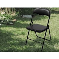 Toolland - Gepolsterter Klappstuhl schwarz, faltbarer Stuhl, Campingstuhl, Terrassenmöbel von TOOLLAND