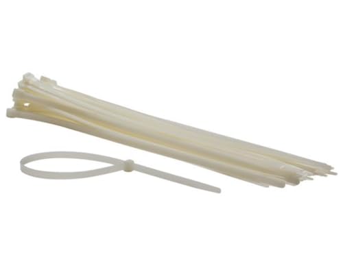 Perel Set Nylon-Kabelbinder 8,8x500mm - Weiß, UV-beständig, 50 Stk von Perel