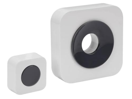Perel Funkklingel-Set, mit 1 x Empfänger / 1 x batteriebetriebenem Taster, für den Innenbereich, 36 Melodien, einstellbare Lautstärke, 300 m Reichweite von Perel