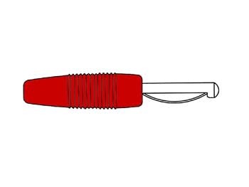 PEREL - HM1410C Vollkontaktstecker, 4 mm, Rot 142836 von Perel