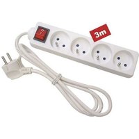 4-FACH-STECKDOSENLEISTE - mit schalter - kabel: 3 m - stecker-typ e (französisches system) von Perel