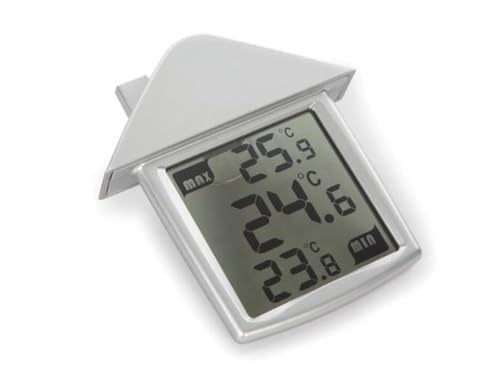 Perel Fenster-Thermometer, digital, für innen und außen, transparent von Perel