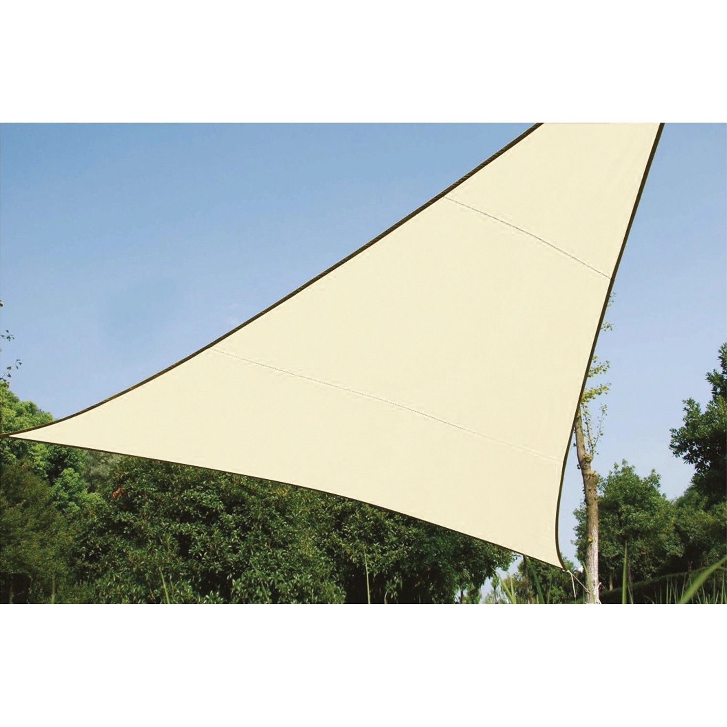Perel Dreieck-Sonnensegel 500 cm x 500 cm Creme von Perel