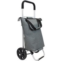 Einkaufstrolley mit abnehmbarer und wasserfester Tasche, Griff, Reißverschluss und großen Rädern, 60 Liter Fassungsvermögen, für maximalen Komfort von Perel