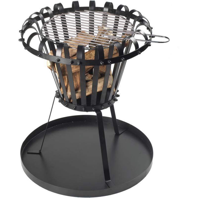 Perel Feuerkorb Ø 30 cm Schwarz rund mit Asche-Auffangblech Perel Feuerkorb Ø 30 cm Schwarz rund mit Asche-Auffangblech von Perel