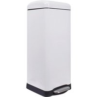 Perel - Tret Mülleimer Metall mit Deckel und Fußpedal, 30 Liter, Weiß, Höhe 68cm Perel - Tret Mülleimer Metall mit Deckel und Fußpedal, 30 Liter, Weiß, Höhe 68cm von Perel