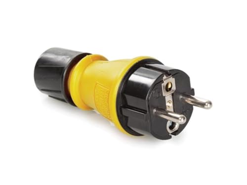 Perel Robuster IP54-Außenstecker, Erdung/Schuko, mit Deckel und Kabelverschraubung von Perel