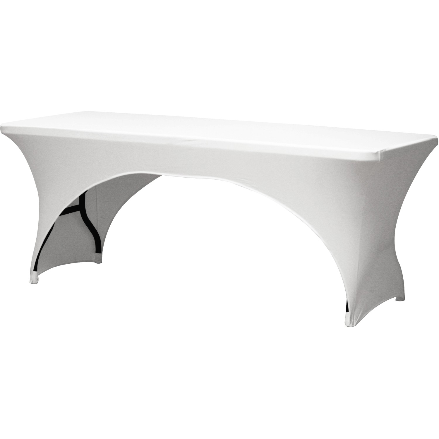Perel Stretch-Tischüberzug bogenförmig Weiß von Perel