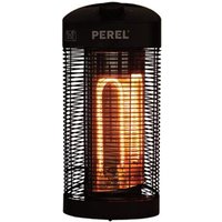 Terrassen-Heizstrahler, 1200 w, Kippschutz, 2 Heizstufen, spritzwassergeschützt, oszillierendes Design, Metall, Schwarz - Perel von Perel