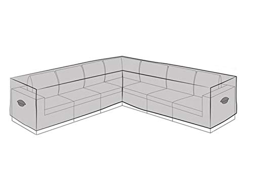 Perel UV-beständige Schutzhülle L-förmig für Gartenmöbel & Lounge Set wasserdichte Abdeckung, 300x300x90cm von Perel