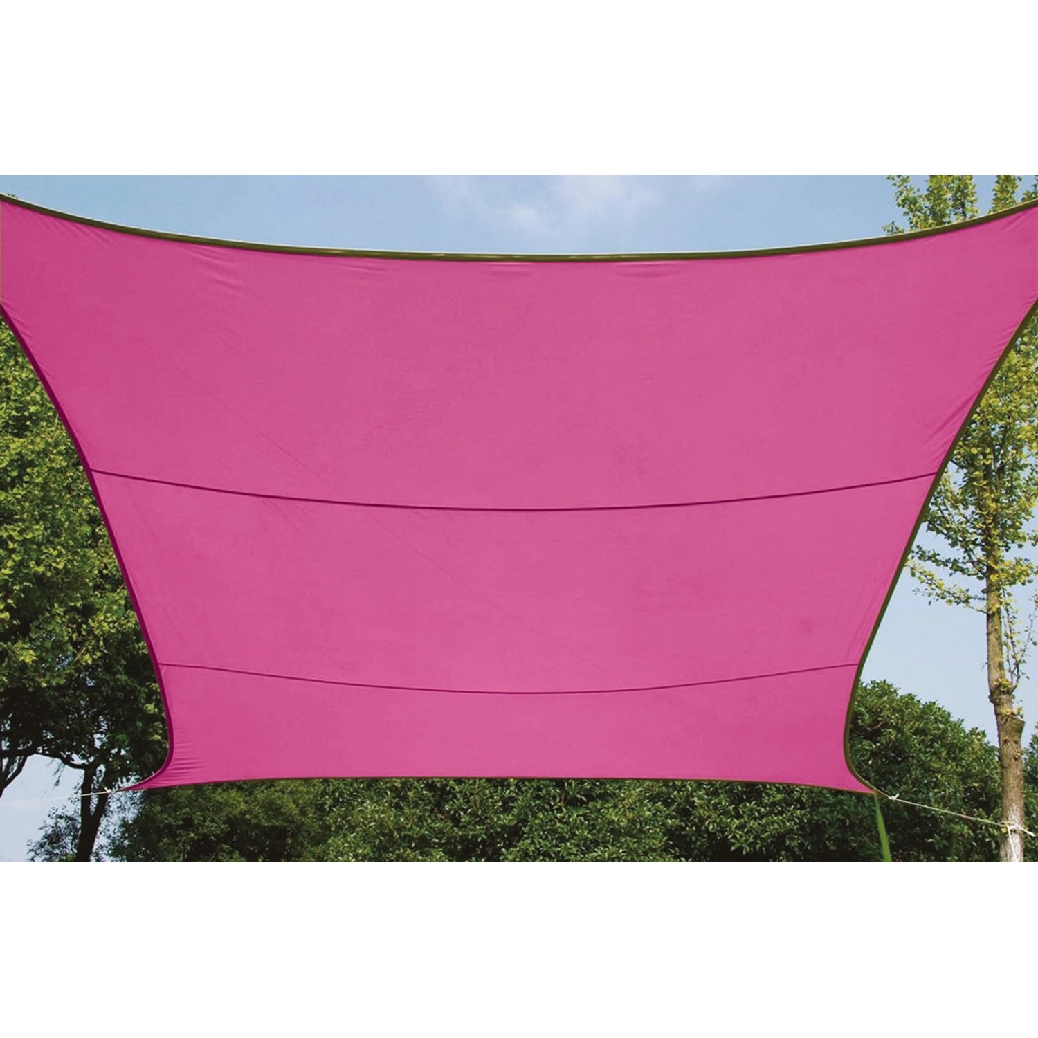 Perel Viereck-Sonnensegel 360 cm x 360 cm Fuchsia von Perel