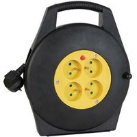 Perel - kabeltrommel - 10 m - 3G1.5 - 4 steckdosen - stecker-typ e (französisches system) von Perel