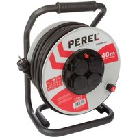 Professionelle kabeltrommel mit 'anti-twist'-system - neopren - 40 m - 3G2.5 - 4 steckdosen - stecker-typ e (französisches system) von Perel
