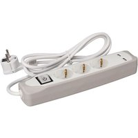 Steckdosenleiste mit Schalter - 3 Steckdosen - 2 USB-Anschlüsse - Farbe grau/weiß - schuko von Perel