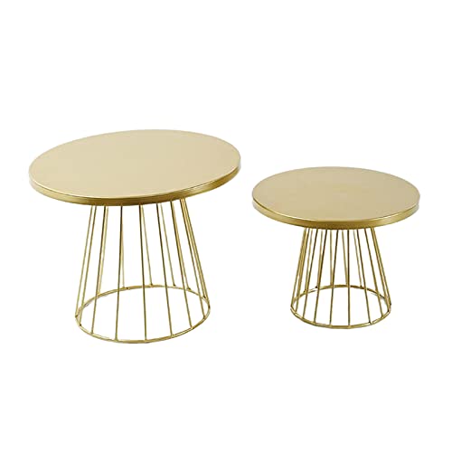 Perfeclan 2 Packungen Gold Eisen Torten, runde Cupcake, Hochzeits-Geburtstags-Party Dessert Cupcake Podest-Kuchen-Display-Platte von DeeRace