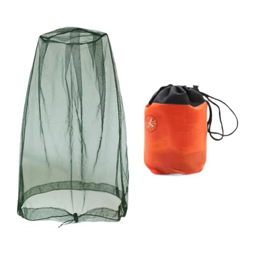 Perfeclan Gnat-Gesichtsnetz mit Aufbewahrungstasche, weiches Gesichtsnetz, Kopfnetz für und Outdoor-Aktivitäten, Green S von Perfeclan
