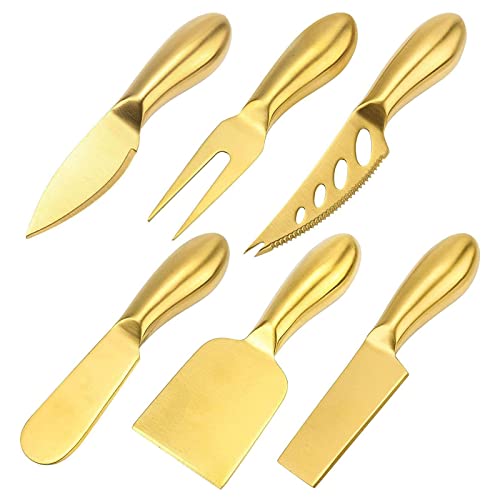 Perfeclan -Käsewerkzeug-Set Käsehobel, Käsebesteck, Käsemesser-Set, für Käsehobel und Butterschneider, 6 STÜCKE Golden von Perfeclan