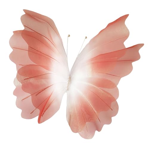 Perfeclan Künstliche Schmetterlingsdekoration, Foto-Requisiten, realistisches DIY-Seiden-Schmetterlingsdekor, dekorativ für Babyparty-Dekoration, Ferienhaus, Farbverlauf Rot Perfeclan Künstliche Schmetterlingsdekoration, Foto-Requisiten, realistisches DIY-Seiden-Schmetterlingsdekor, dekorativ für Babyparty-Dekoration, Ferienhaus, Farbverlauf Rot von Perfeclan