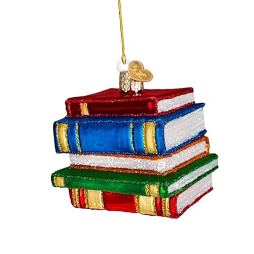 Perfeclan Stapel von Büchern, Weihnachtsschmuck, hängender Buchanhänger, Kunsthandwerk, Sammlerstück, Weihnachtsbaumschmuck für Schlafzimmer, Bücherregal von Perfeclan