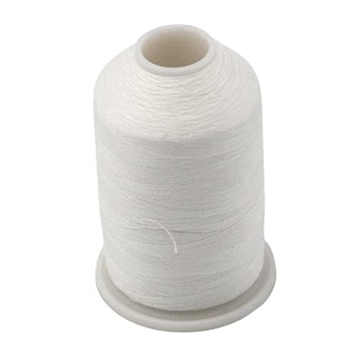 DeeRace Wasserlöslicher Nähfaden 20℃ Weiß Overlockgarn 1000 Meter (1094 Yard) Polyester Garn für Overlock-Nähmaschinen, Mehrzweckbedarf Handarbeit, Quilten, Nähen, Sticken von DeeRace