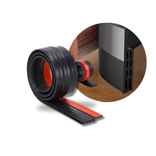 Perfect Cover Türdichtung selbstklebend – Zugluftstopper für tür 100x5cm – türdichtung unten aus silikon – tür zugluftstopper & schalldämmung – dichtungsband türleiste (Schwarz) von Perfect Cover