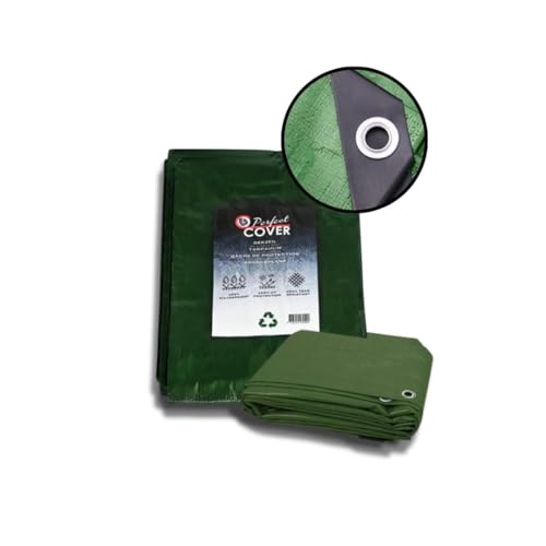 Perfect Cover Abdeckplane Wasserdicht - Vielseitige Plane - Reißfeste Schutzplane mit Ösen zur Befestigung - Erhältlich in Verschiedenen Größen und Farben 10x12m 120m² 80 g/m², Grün Perfect Cover Abdeckplane Wasserdicht - Vielseitige Plane - Reißfeste Schutzplane mit Ösen zur Befestigung - Erhältlich in Verschiedenen Größen und Farben 10x12m 120m² 80 g/m², Grün von Perfect Cover