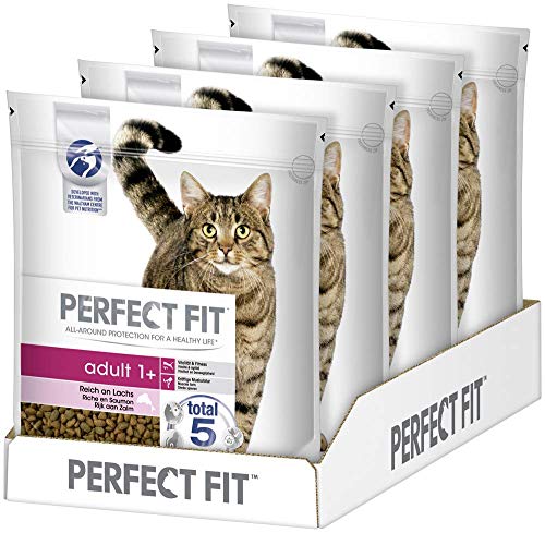 Perfect Fit Adult 1+ – Trockenfutter für erwachsene Katzen ab 1 Jahr – Reich an Lachs – Unterstützt die Vitalität – 4 x 1.4 kg Perfect Fit Adult 1+ – Trockenfutter für erwachsene Katzen ab 1 Jahr – Reich an Lachs – Unterstützt die Vitalität – 4 x 1.4 kg von Perfect Fit